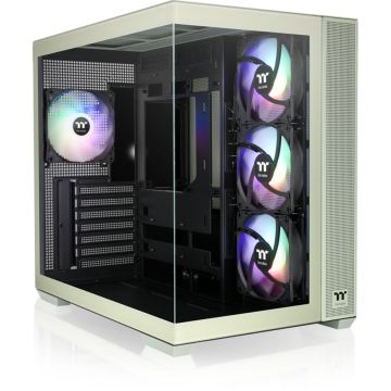 Thermaltake View 380 TG ARGB Datora korpuss, ATX/mATX/ITX, RGB apgaismojums, zaļš
