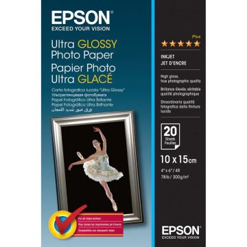 Epson Ultra glancēts foto papīrs 10x15cm, 20 loksnes, 300g S041926