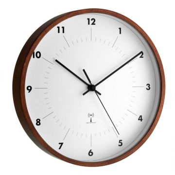 TFA 98.1097 radio-controlled wall clock with wooden frame