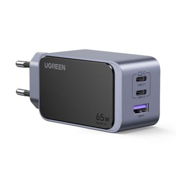 UGREEN Nexode S 65W 3 portu GaN ātrlādētājs EU, pelēks