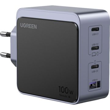 UGREEN Nexode S 100W 4 portu GaN ātrlādētājs EU, pelēks