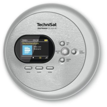 Technisat DigitRadio CD2GO BT Portatīvais DAB+/FM/CD/Bluetooth atskaņotājs, sudraba