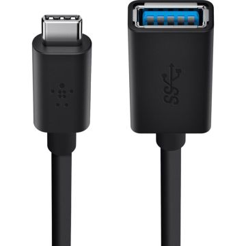 Belkin USB 3.0 adapteris 5 Gbit/s USB-C uz USB-A 14cm melns