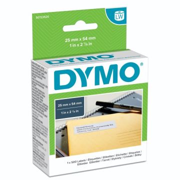 Dymo atpakaļ adreses etiķetes 25 x 54mm balts 500 gab. 11352