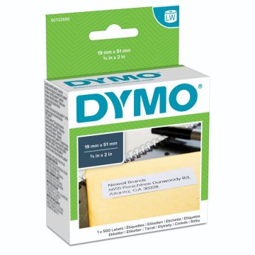 Dymo daudzfunckionālās etiķetes 19 x 51mm balts 500 gab. 11355