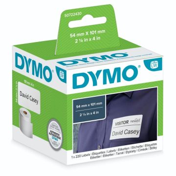 Dymo sūtīšanas etiķetes 54 x 101mm balts 220 gab. 99014