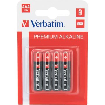 Verbatim Alkaline AAA LR03 baterijas 4 gab.