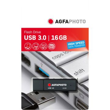 AgfaPhoto USB 3.2 Gen 1 Zibatmiņa 16GB Melna