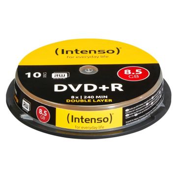 Intenso DVD+R 8,5GB 8x ātrumu, Double Layer spole 10 gab.