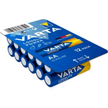 Varta Longlife Power AA LR06 baterijas lielajā iepakojumā 12 gab.