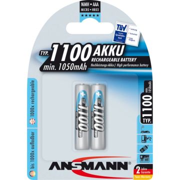 Ansmann NiMH uzlādējamās AA baterijas 2650 mAh 2 gab.