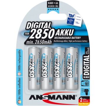 Ansmann NiMH AA 2650 mAh DIGITAL uzlādējamās baterijas 4 gab.