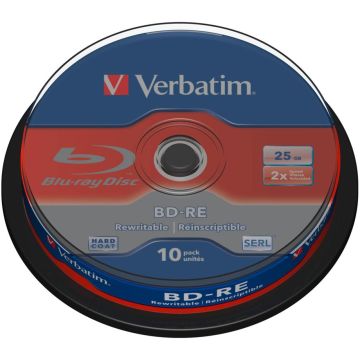 Verbatim BD-RE Blu-Ray 25GB 2x ātrumu, spole 10 gab.