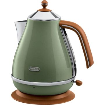 DeLonghi KBOV 2001 GR Icona Vintage elektriskā tējkanna, zaļa, 1.7L, 2000W