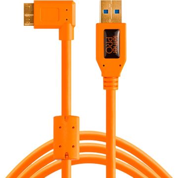 Tether Tools TPro kabelis USB 3.0 Micro-B Right Angle 4.6m/15' ORG