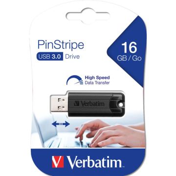 Verbatim Store n Go Pinstripe USB 3.0 melns 16GB