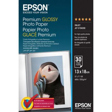 Epson Premium Glossy Photo Papīrs 13x18cm, 30 loksnes, 255g S042154