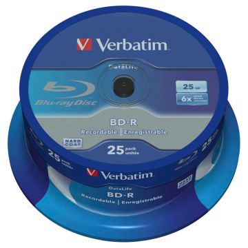 Verbatim BD-R Blu-Ray 25GB 6x ātrumu Datalife bez ID spole 25 gab.