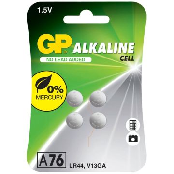 GP Alkaline LR44 A76 baterijas 4 gab.