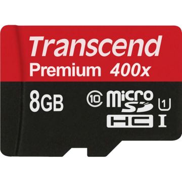 Transcend MicroSDHC karte 8GB + adapteris / Class 10 UHS-I