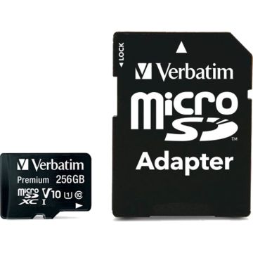 Verbatim microSDXC 256GB Class 10 UHS-I +Adapteris