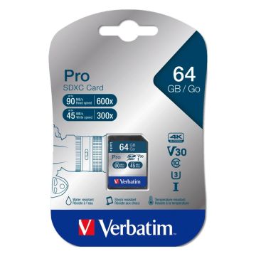 Verbatim SDXC karte Pro 64GB Class 10 UHS-I