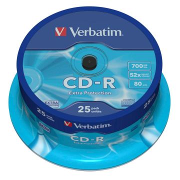 Verbatim CD-R 80 min / 700MB 52x ātrumu Extra Protection 25 gab.