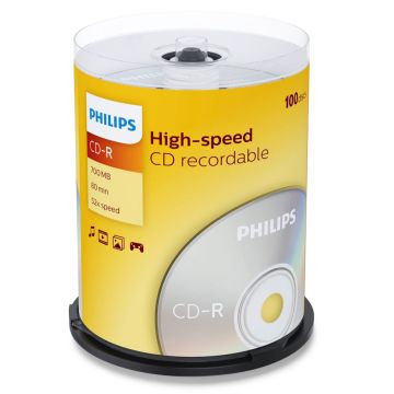 Philips CD-R 80 min 700MB 52x spole 100 gab.