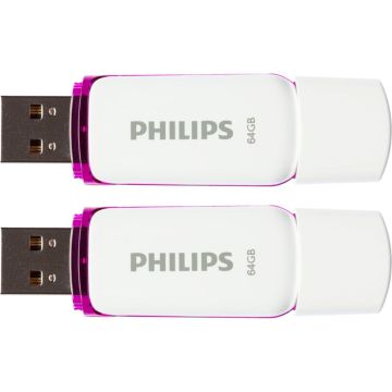 Philips USB 2.0 2-Pack 64GB sniega komplekts Magic Purple Purple