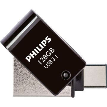 Philips 2 in 1 OTG 128GB USB 3.1 + USB C Midnight Black