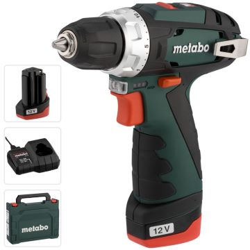 Metabo PowerMaxx BS Basic akumulatoru urbis, jostas stiprinājums, 2x2Ah akumulatori, lādētājs un piederumu komplekts koferī