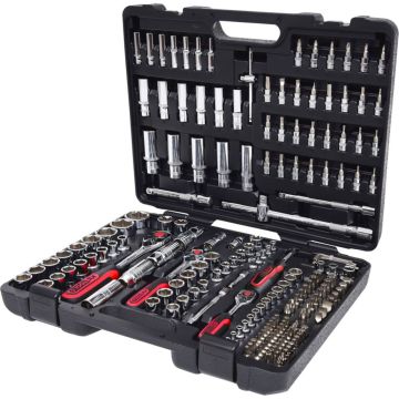 KS Tools 1/4 + 3/8 + 1/2 CHROMEplus ligzdu komplekts 195 gab.