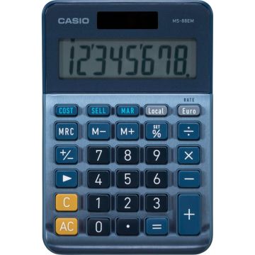 Casio MS-88EM kalkulatori ar Nodokļu Aprēķinu un Lielo Displeju