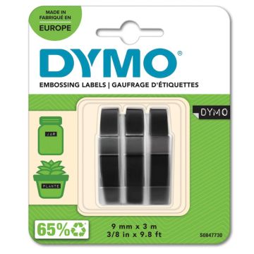 Dymo Embosēšanas lentes 9mm melnas 3 gab.