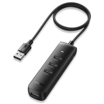 UGREEN USB 3.0 4-Portu Hub, 1m, Melns