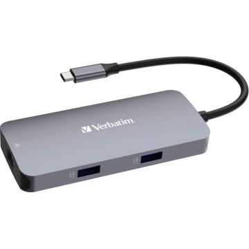 Verbatim USB-C Pro Multiport Hub, 5 Porti: 1x USB-C, 4x USB 3.2 Gen 1, Melns