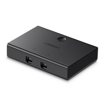 UGREEN USB 2.0 koplietošanas pārslēdzējs 2x1, melns