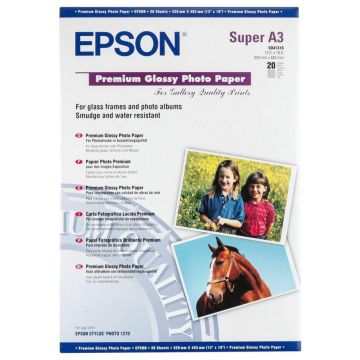 Epson Premium glancēts foto papīrs A3+, 20 loksnes, 255g S041316