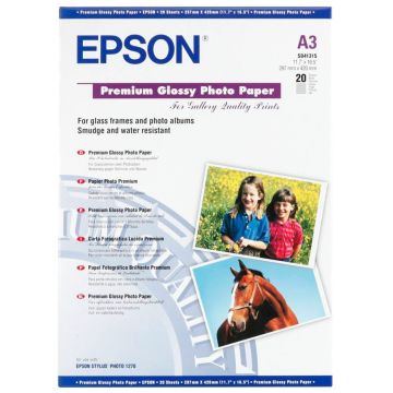 Epson Premium glancēts foto papīrs A3, 20 loksnes, 255g S041315