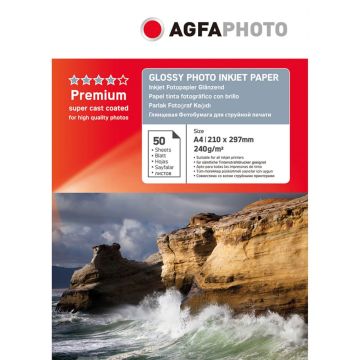 AgfaPhoto Premium Glancēts Foto Papīrs 240 g A4 50 Loksnes