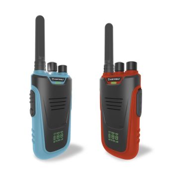 Kidywolf Walkie-Talkies ar Lukturīti, 22 Kanāli, 3 km Diapazons, Zils/Sarkans