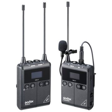 Godox WmicS1 Kit1 UHF Bezvadu Lavalier (piespraužamais) Mikrofona Sistēma