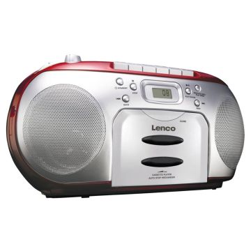 Lenco SCD-420 Radio/CD atskaņotājs, FM/CD, baterijas/AC, sarkans