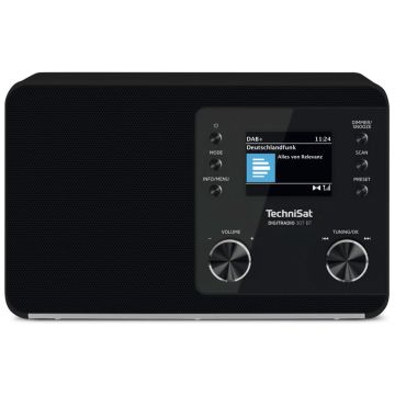 Technisat DigitRadio 307 BT Radio, DAB+/FM/Bluetooth, AC, melns