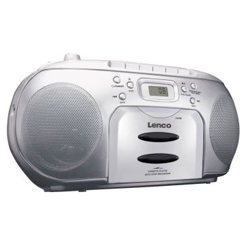 Lenco SCD-420 Radio/CD atskaņotājs, FM/CD, baterijas/AC, sudraba