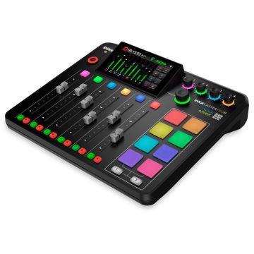 Rode RODECaster Pro II – Audio Mikseris, 4 Mikrofonu ieejas, USB-C, Bluetooth, 2x XLR ieejas, 2x XLR izejas, 4x Headphone izejas