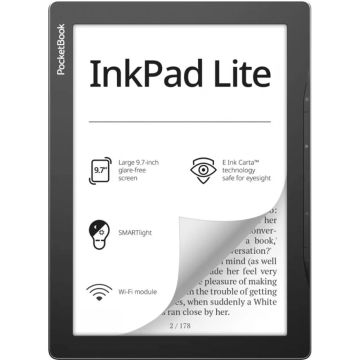 PocketBook InkPad Lite, 7.8", 1872 x 1404 pikseļi, Iebūvēts apgaismojums, EPUB, PDF, MOBI, Micro-USB, 8 GB