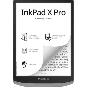 PocketBook InkPad X Pro E-grāmatu lasītājs, 10.3" (26.2 cm), 1404x1872px, Android 8