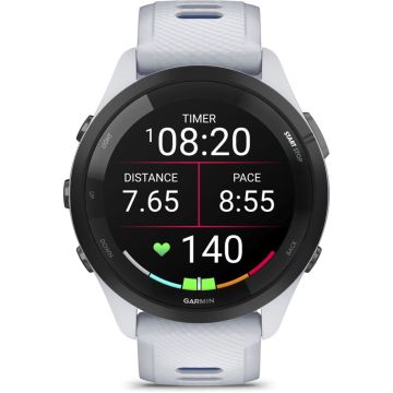 Garmin Forerunner 265 skriešanas pulkstenis, 46mm, balts/tumši zils, 13+ dienu akumulators