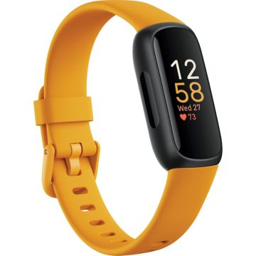 Fitbit Inspire 3 Viedaproce, 1.55" AMOLED Ekrāns, 10 Dienu Baterija, Miega Monitorings, iOS/Android, Rītausmas/Melna